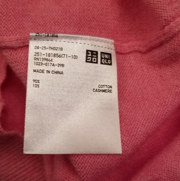 Uniqlo V neck sweater cotton/cashmere blend - Picture 4 of 4